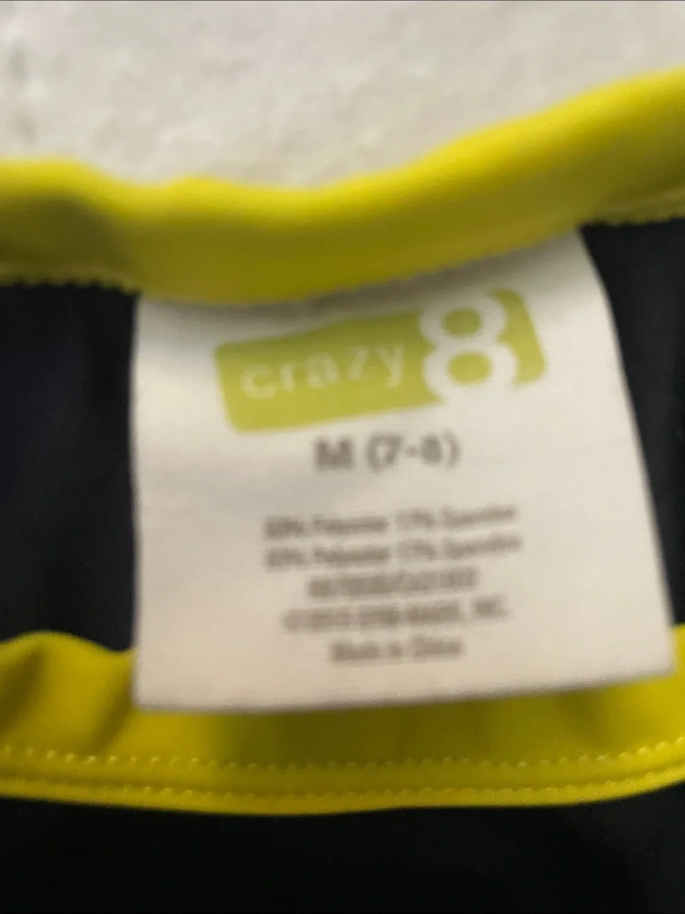 Crazy 8 Navy Rashguard Tee with Yellow Collar & Pocket